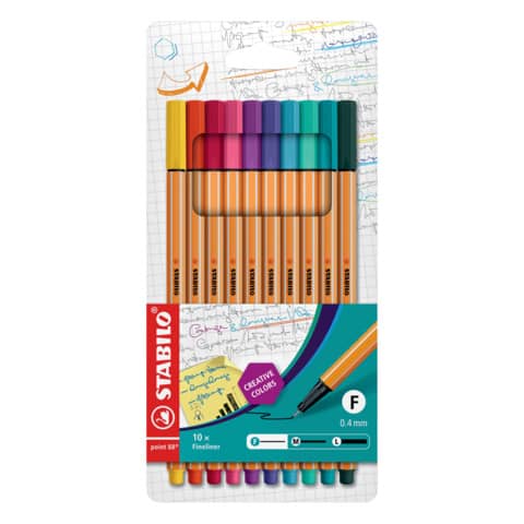Fineliner point 88® Etui, mit 10 Stiften STABILO 8810-1