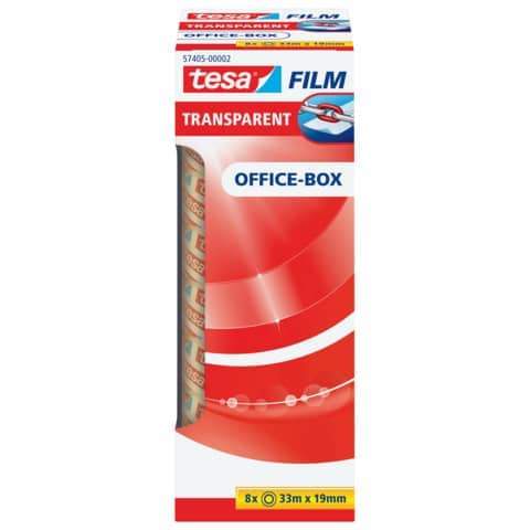 Klebefilm tesafilm® Office-Box, 33mx19mm, 8 Rollen, transparent TESA 57405-00002-01