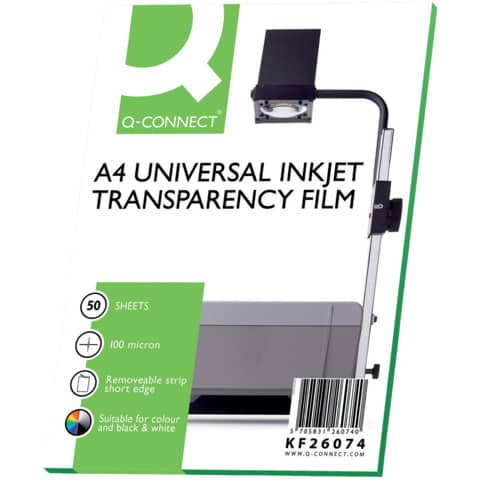 Inkjet Folie, A4, 50 Stück, Q-CONNECT KF26074