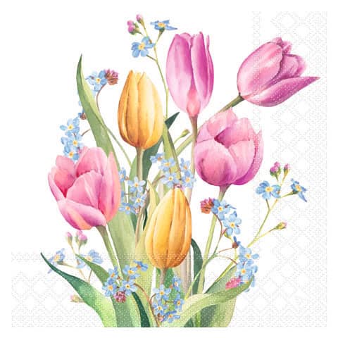 Motivserviette Tulpis, 25 x 25 cm, 3-lagig, 20 Stück AMBIENTE 12517030