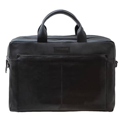 Businesstasche 30x42x13cm, Laptopfach, Echt Leder, schwarz PRIDE & SOUL 47530