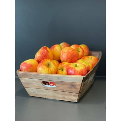 Obstkorb Äpfel 4 KG im Packkarton mit Holzoptik FRUITON Apfel