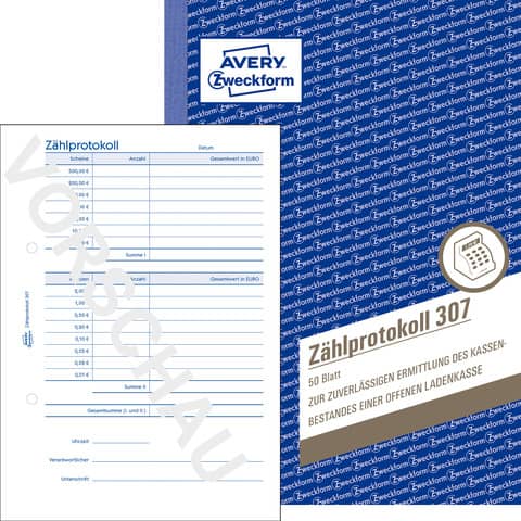 Zählprotokoll, A5, 50 Blatt AVERY ZWECKFORM 307