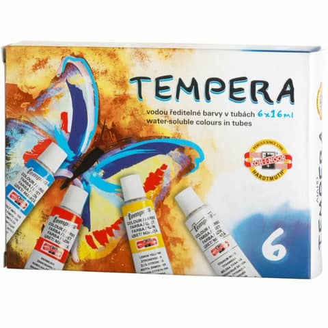 Temperafarben 6er Set Grundsortiment - 6 x 16 ml, sortiert KOH-I-NOOR 162547