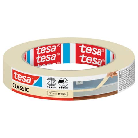 Kreppband Classic, 50mx19mm, beige TESA 52803-00000-01