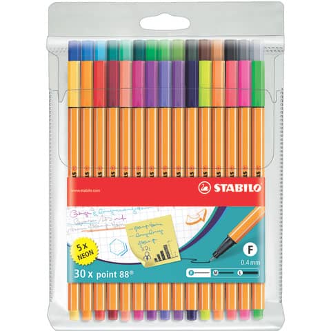 Fineliner point 88® Etui, mit 30 Stiften STABILO 8830-1