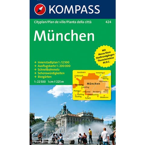 Stadtplan München Cityplan KOMPASS 424