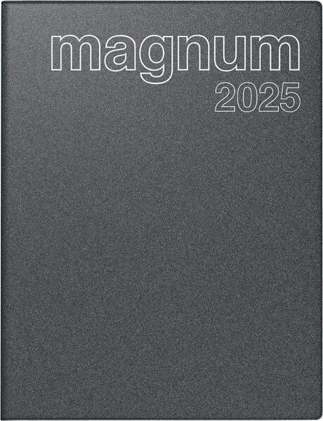 Buchkalender magnum, Reflection, 18,3 x 24 cm, 1 Woche/2 Seiten, schwarz, viertelstündlich 8 - 17 Uhr