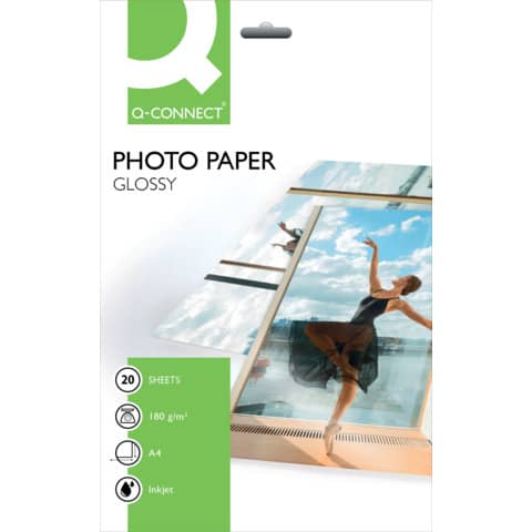 Inkjet Fotopapier, A4, 180g/m², 20 Blatt Q-CONNECT KF01103