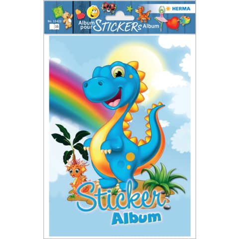 Sticker Sammelalbum für Kids, A5, "Dinos" (16 Seiten, blanko) HERMA 15422