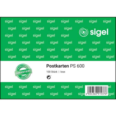 Postkarte, A6, 170g/m², 100 Stück SIGEL PS600