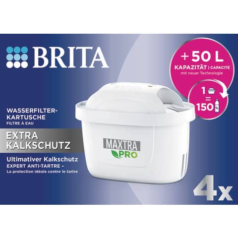 Wasserfilter-Kartusche MAXTRA PRO EXTRA KALKSCHUTZ, Pack 4, weiß BRITA 122188