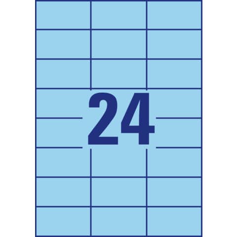 Etiketten farbig, 70x37mm, 2400 Stück, blau AVERY ZWECKFORM 3449