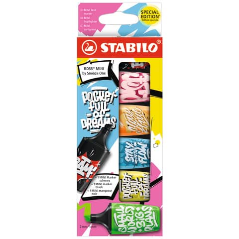 Textmarker BOSS® MINI by Snooze One, 6 Stück, sortiert STABILO 07/06-30