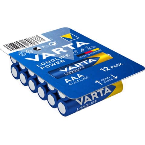 Batterie Alkali-Mangan Longlife Power, LR03/AAA/Micro, 12 Stück VARTA 04903 301 112