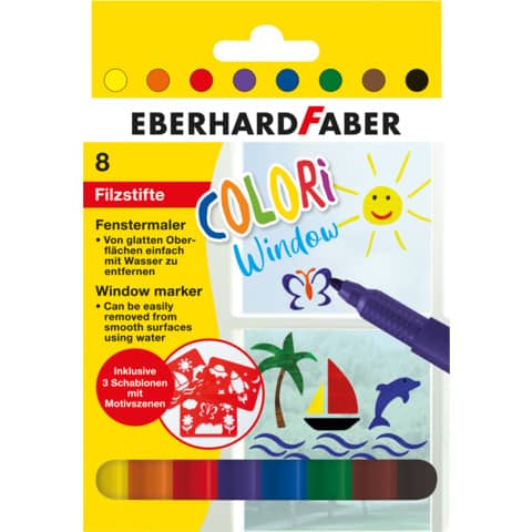 Windowmarker Colori, 1-2 mm, 8 Stück EBERHARD FABER 550022