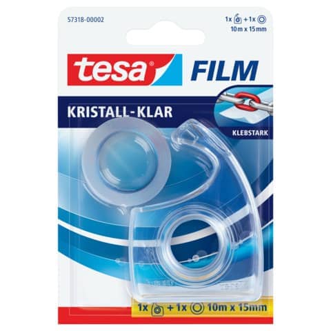 Klebefilm tesafilm® inkl. Handabroller, 10mx15mm, kristall-klar TESA 57318-00002-02