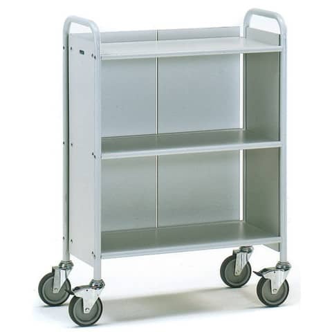 Bürowagen 150 kg, mit 3 Böden und 1 Rückwand grau FETRA 4871