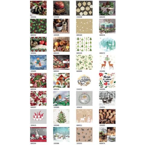 Weihnachts-Zelltuchserviette Xmas 2024, 33 x 33cm, 3-lagig PAPER+DESIGN 69490