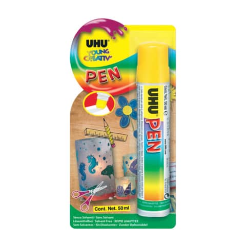 Klebestift YOUNG CREATIV GLUE PEN, ohne Lösungsmittel, transparenter Auftrag, 50 ml UHU 39035