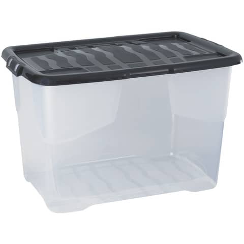 Ablagebox XW203, 65l, transparent/schwarz STRATA 2002030110