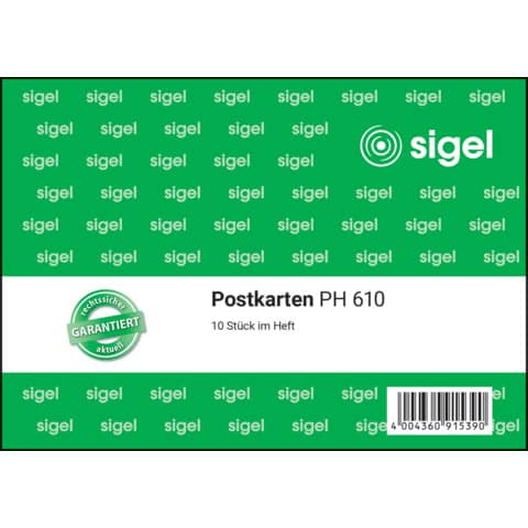 Postkarten, A6, 10 Blatt SIGEL PH610