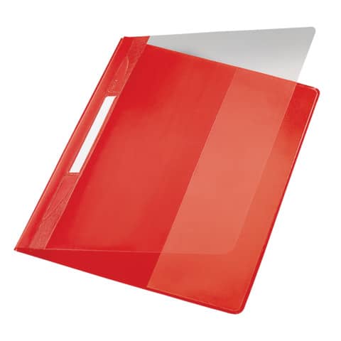 Schnellhefter Plastik mit Tasche, A4 überbreit, rot LEITZ 4194-00-25