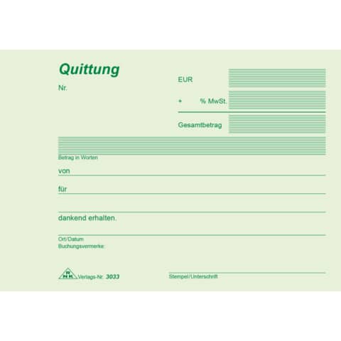 Quittungsblock - SD, A6, 2x40 Blatt RNK 3033