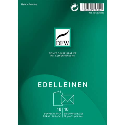 Briefpapier Karte Edelleinen, A6, 10/10 DFW 820330