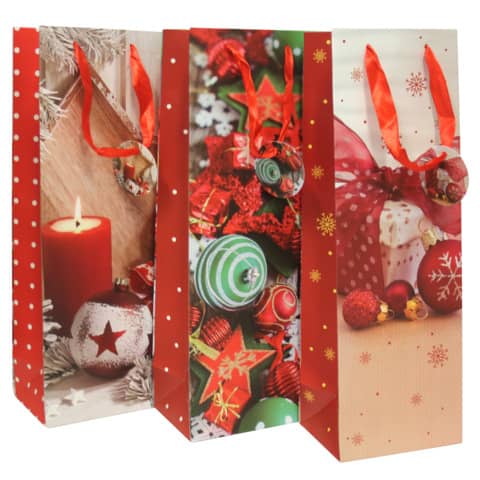 Weihnachts-Flaschentragetasche Deko, 36x12x9cm, sortiert  51434