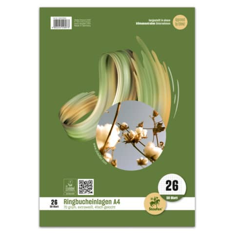 Ringbucheinlage, A4, 70g/m², 50 Blatt, kariert mit Rand STAUFEN STYLE 040470023