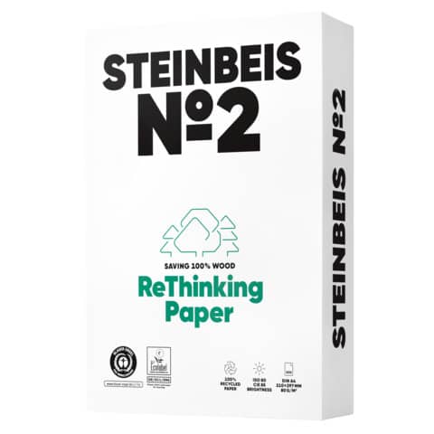 Kopierpapier No.2 Recycling, A4, 80g/m², 500 Blatt, weiß STEINBEIS K1506666080A