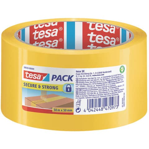 Packband tesapack® Secure & Strong, 50mx50mm, gelb TESA 58643-00000-00