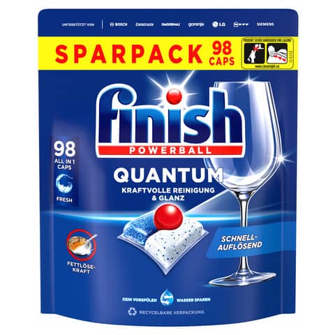 Geschirrspültabs Powerball Quantum Fresh 98 Stück FINISH 3283456