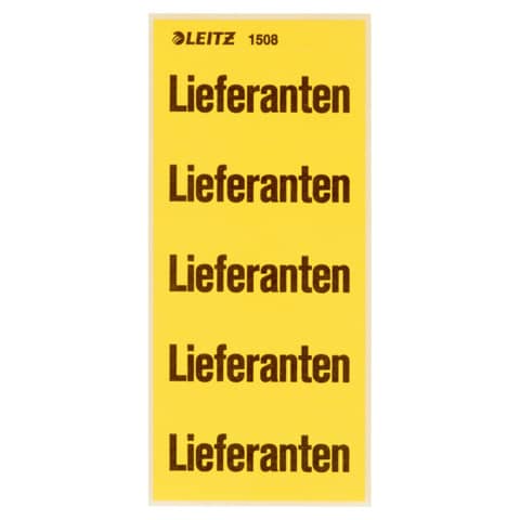 Inhaltsschild Lieferanten, selbstklebend, 100 Stück, gelb LEITZ 1508-00-00