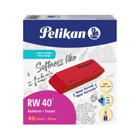 Radierer RW40, rot PELIKAN 300007900