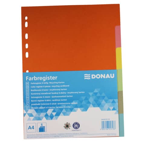 Farbregister - 6-teilig, A4, Karton DONAU 8666030-99