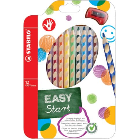 Farbstift EASYcolors, 12er Etui, Rechtshänder STABILO 332/12