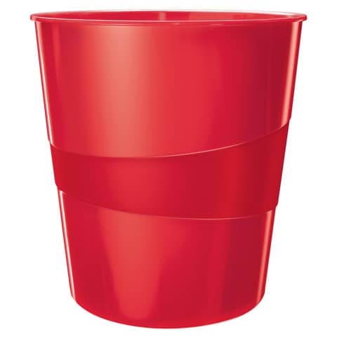 Papierkorb WOW, 15l, Polystyren, rot LEITZ 5278-10-26