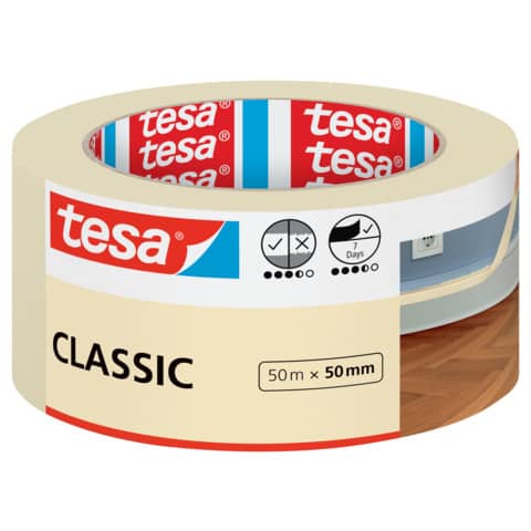 Kreppband Classic, 50mx50mm, beige TESA 52807-00000