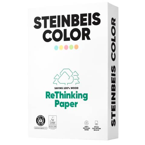 Kopierpapier Magic Colour-Recycling, A4, 80g/m², 500 Blatt, rosa
 STEINBEIS 802-50A80S