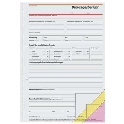 Bautagebuch, A4, 3x40 Blatt SIGEL SD063