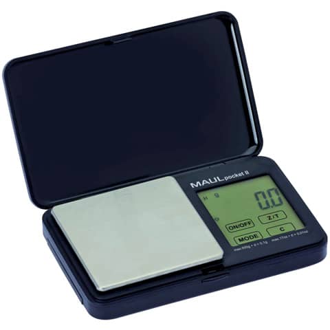 Taschenwaage MAULpocket II, 500 g, 0,1 g, 73 x 18 x 115 mm, schwarz MAUL 16115 90