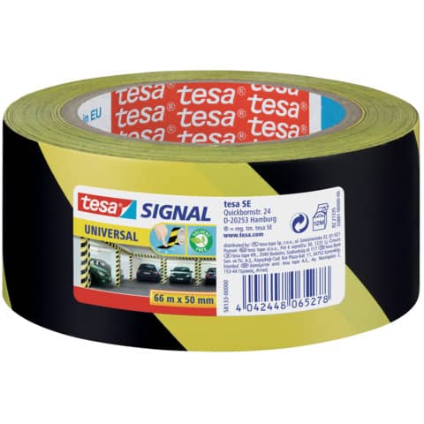 Markierungsklebeband Signal Universal, PP, 66 m x 50 mm, gelb-schwarz TESA 58133-00000-02