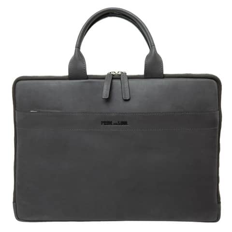 Laptoptasche Leder Rate 15 ", dunkelgrau PRIDE & SOUL 47262