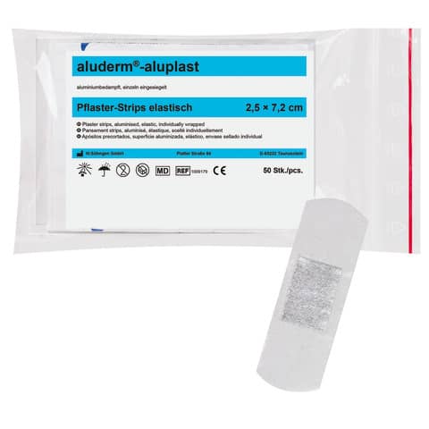aluderm®-aluplast elastisch Pflasterstripes 2,5 x 7,2 cm   50 Stück SÖHNGEN 1009179