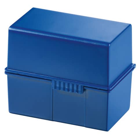 Karteibox DIN A7 quer, max 300 Karten m. Stahlscharnier, blau HAN 977-14