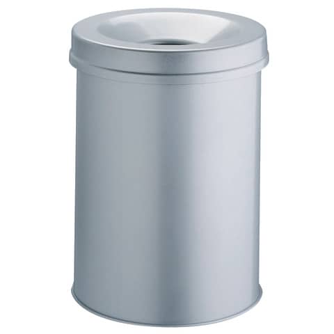 Papierkorb SAFE rund 15, Stahl, rund, 260x357mm (ØxH), 15 l, metallic silber DURABLE 3305 23