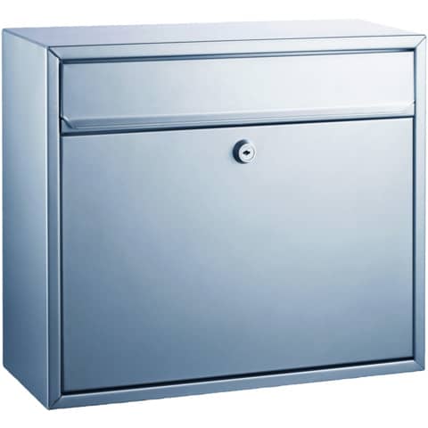 Briefkasten, Metall lackiert, 360x150x310 mm, silber ALCO 8601