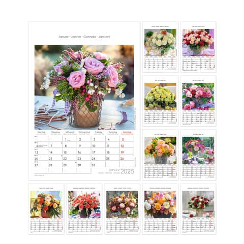 Blume, Blumen-Arrangement, Blumenstrauß, Text, Kalender